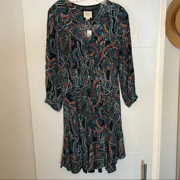 AnthropologiesMaeve Colorful Paisley Long Sleeve Dress - Picture 2 of 7